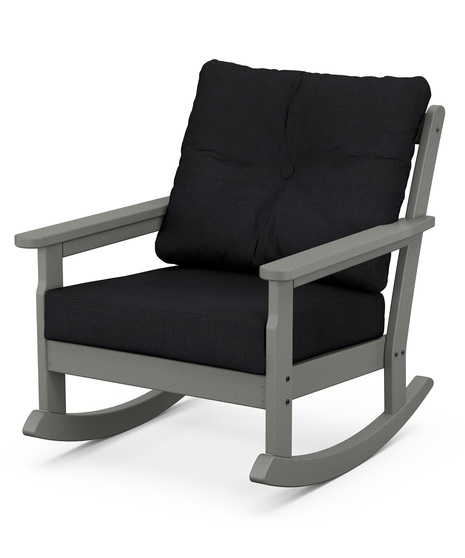 Vineyard Deep Seating Rocking Chair - Slate Grey/Midnight Linen