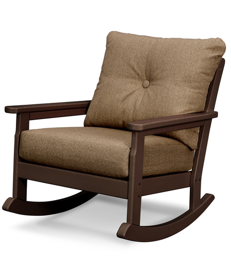 Vineyard Deep Seating Rocking Chair - Mahogany/Sesame