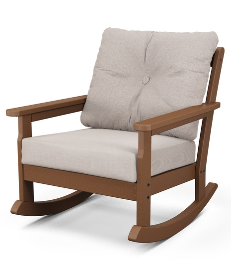 Vineyard Deep Seating Rocking Chair - Teak/Dune Burlap