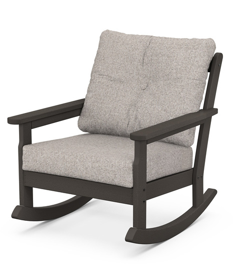 Vineyard Deep Seating Rocking Chair - Vintage Coffee/Weathered Tweed