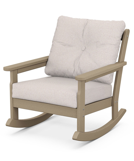 Vineyard Deep Seating Rocking Chair - Vintage Sahara/Dune Burlap