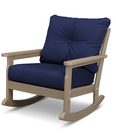 Vineyard Deep Seating Rocking Chair - Vintage Sahara/Navy