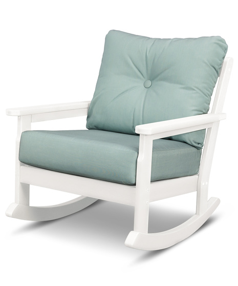 Vineyard Deep Seating Rocking Chair - White/Spa