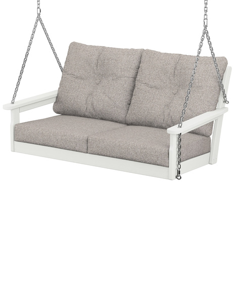 Vineyard Deep Seating Swing - Vintage White/Weathered Tweed