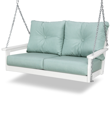Vineyard Deep Seating Swing - Vintage White/Spa
