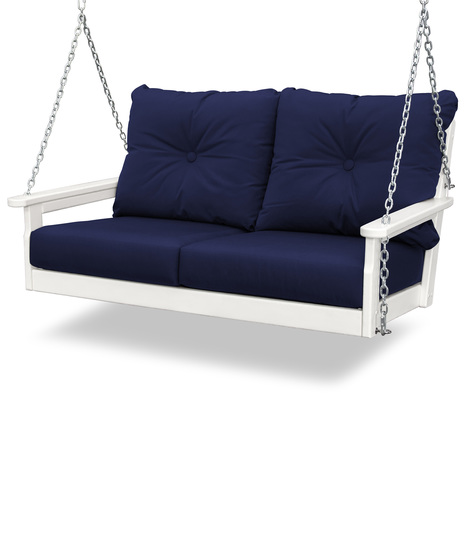 Vineyard Deep Seating Swing - White/Navy