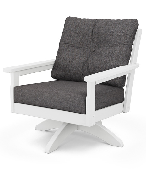 Vineyard Deep Seating Swivel Chair - Vintage White/Ash Charcoal