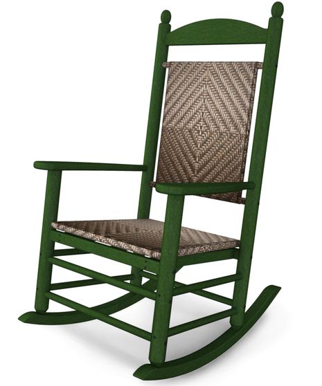 Jefferson Rocking Chair - Green with Cahaba Weave