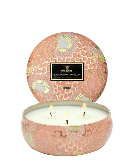 Voluspa 3-Wick Decorative Tin Candles