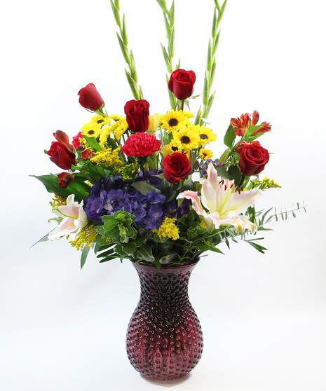 A work of art, this abundant luxury  bouquet features fragrant Oriental lilies, gladioli, hydrangea and more.