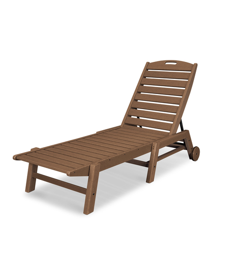 Nautical Chaise with Wheels - Teak