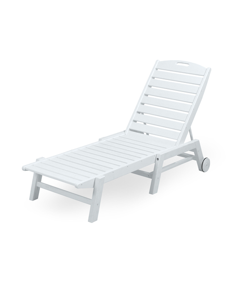 Nautical Chaise with Wheels - White