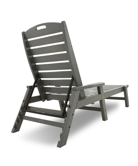 Nautical Chaise with Arms - Slate Grey