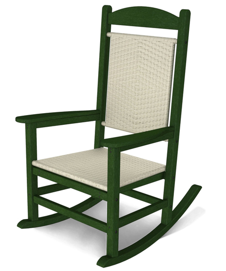Presidential Woven Rocking Chair - Green/White