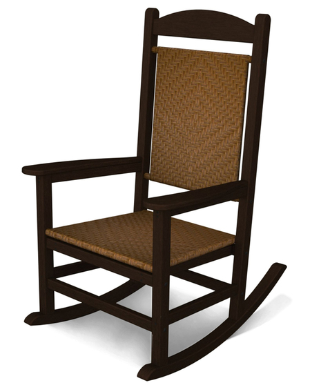 Presidential Woven Rocking Chair - Mahogany/Tigerwood