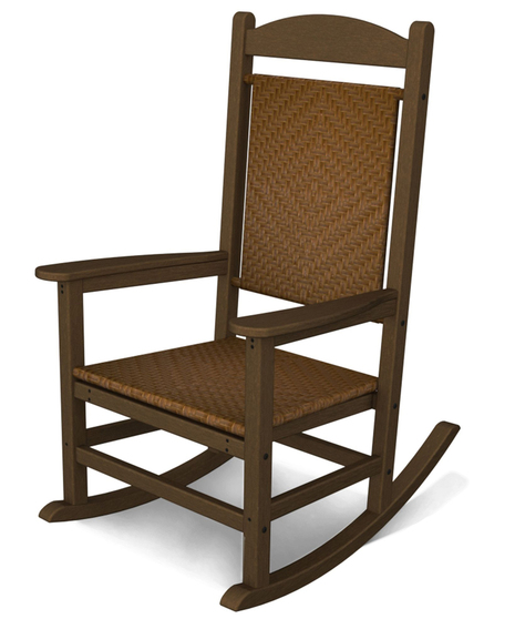 Presidential Woven Rocking Chair - Teak/Tigerwood
