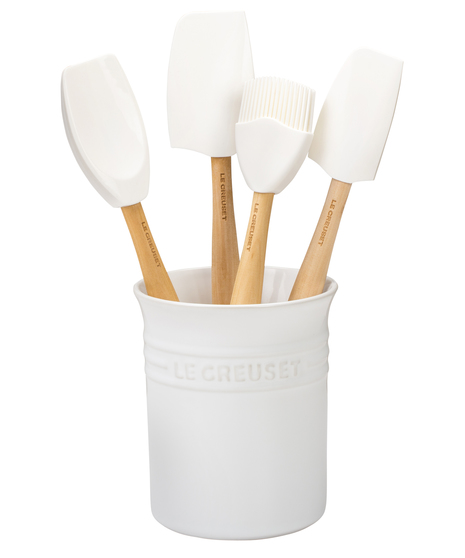 The Craft Series Utensil set is designed for everyday use and long-lasting durability and includes our most popular silicone utensils in a stoneware crock.