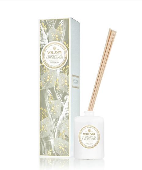 Voluspa’s fragrant diffuser oil is hand-poured into an embossed glass vessel for a subtle pop of elegant décor.  4-6 months.