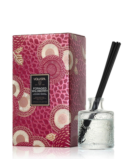 Voluspa’s fragrant diffuser oil is hand-poured into an embossed glass vessel for a subtle pop of elegant décor.  4-6 months.