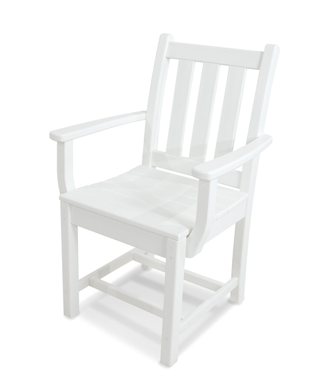 Traditional Garden Dining Arm Chair - White