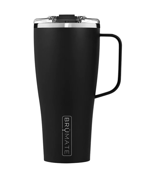 The BrüMate Toddy XL is our versatile, fully leakproof, triple-insulated, stainless steel mug with a handle that works with both hot and cold beverages.