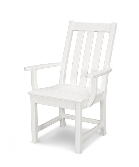Vineyard Dining Arm Chair - Vintage Finish White