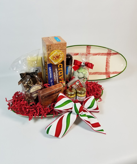 Vietri Mistletoe Plaid Oval Platter Charcuterie