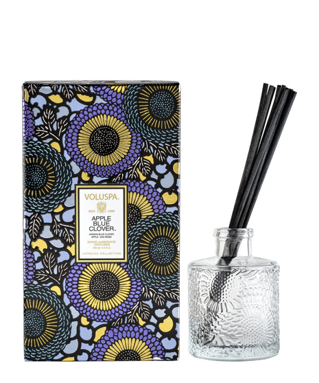 Voluspa’s fragrant diffuser oil is hand-poured into an embossed glass vessel for a subtle pop of elegant décor.  4-6 months.