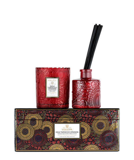 Voluspa's Goji Tarocco Orange Candle & Diffuser Gift Set