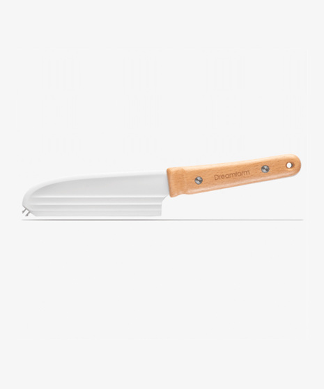 Introducing Knibble. The non-stick cheese knife that slices, spreads, and even forks to serve your nibbles.