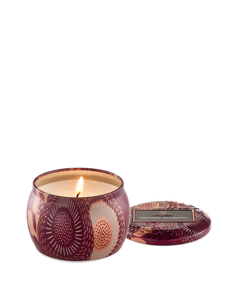 Voluspa's unique coconut wax blend is hand-poured into a 4 oz. metal vessel and is topped with a matching lid that keeps the candle dust-free when not in use.  25 hours.