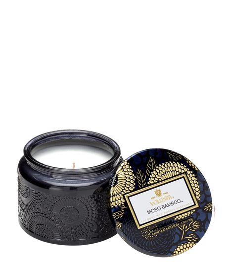Voluspa's unique coconut wax blend is hand-poured into a 4.5 oz. glass and topped with a decorated tin lid that keeps the candle dust-free when not in use. 35 hours