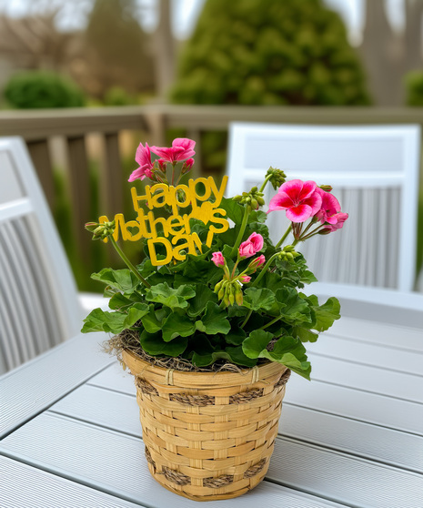 Single Geranium Planter - simple and sweet