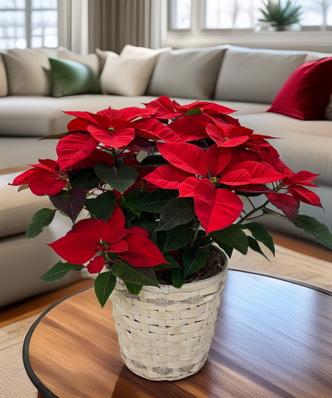 Red Poinsettia in 8