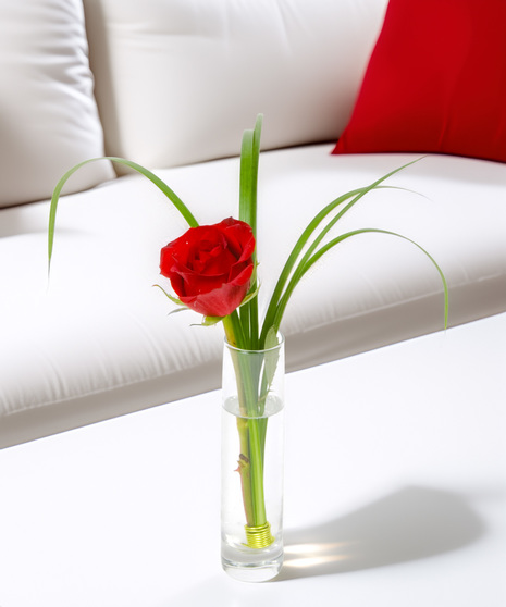 Single Rose in a Bud Vase