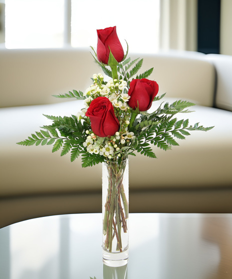 Three Roses in a Bud Vase