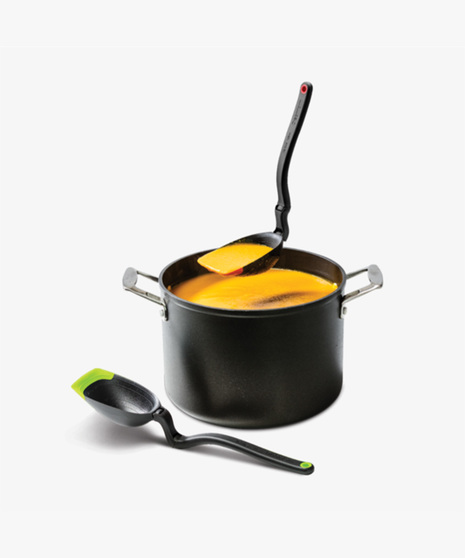 Spadle is the incredibly versatile spoon that twists into a ladle.