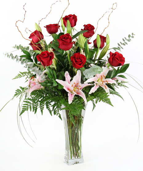 Twelve Roses & Lilies - Gainan's Flowers - Billings MT